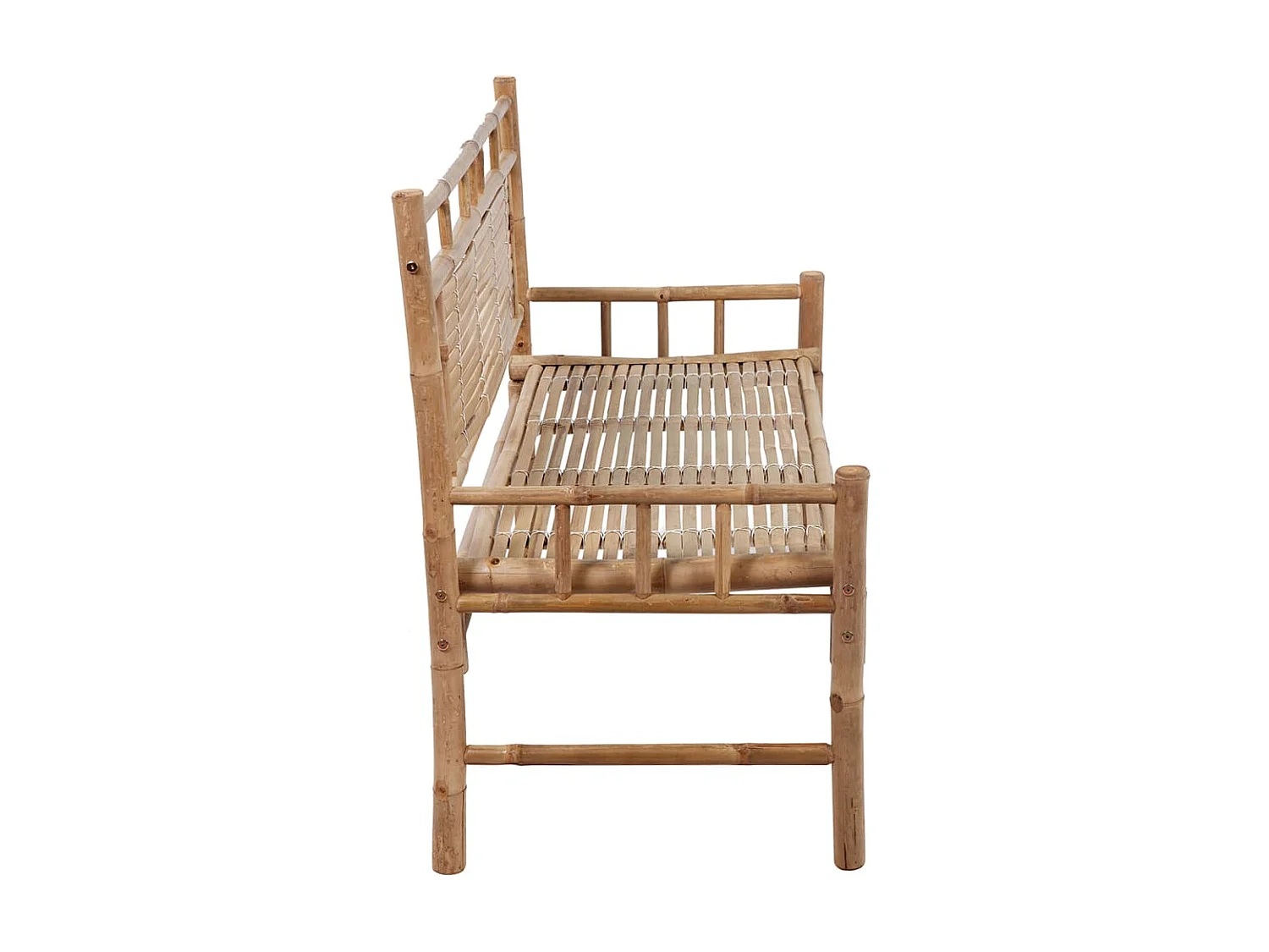 Banc de jardin avec coussin 120cm Bambou 10