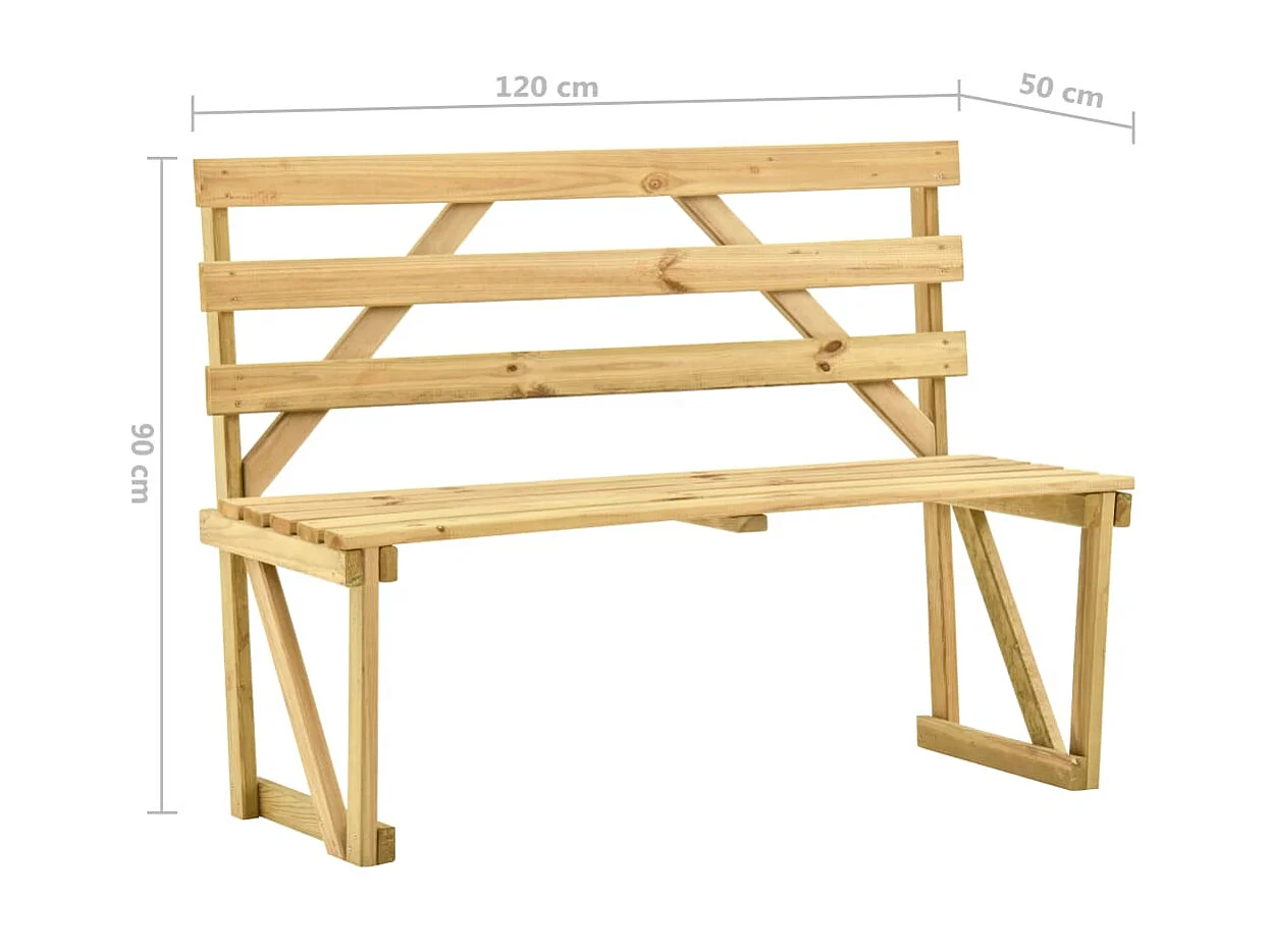 Banc de jardin 120cm Bois de pin imprégné