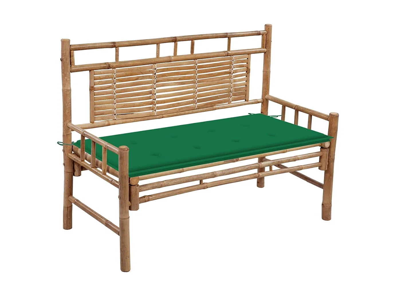 Banc de jardin avec coussin 120cm Bambou 14