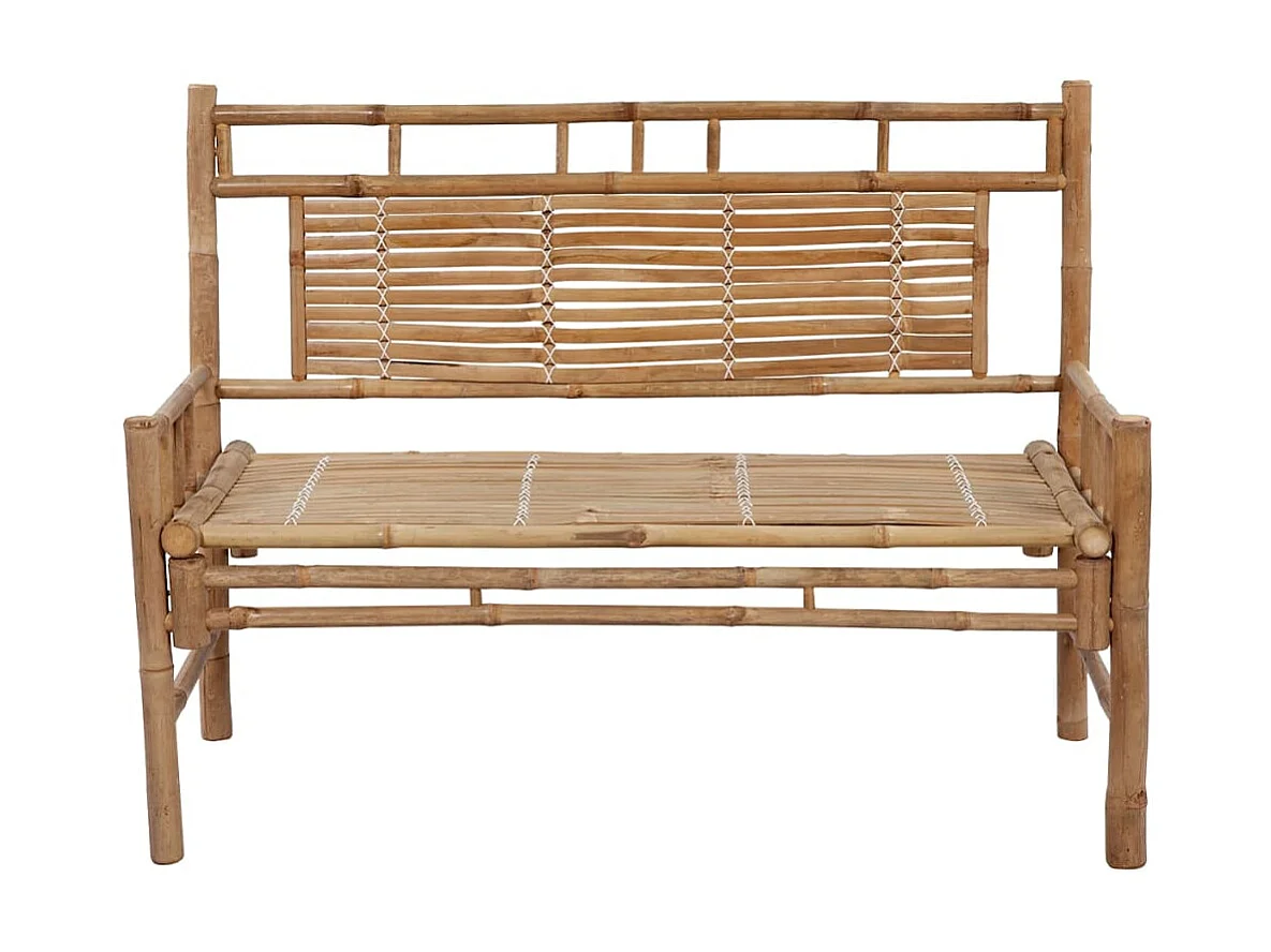 Banc de jardin avec coussin 120cm Bambou 14