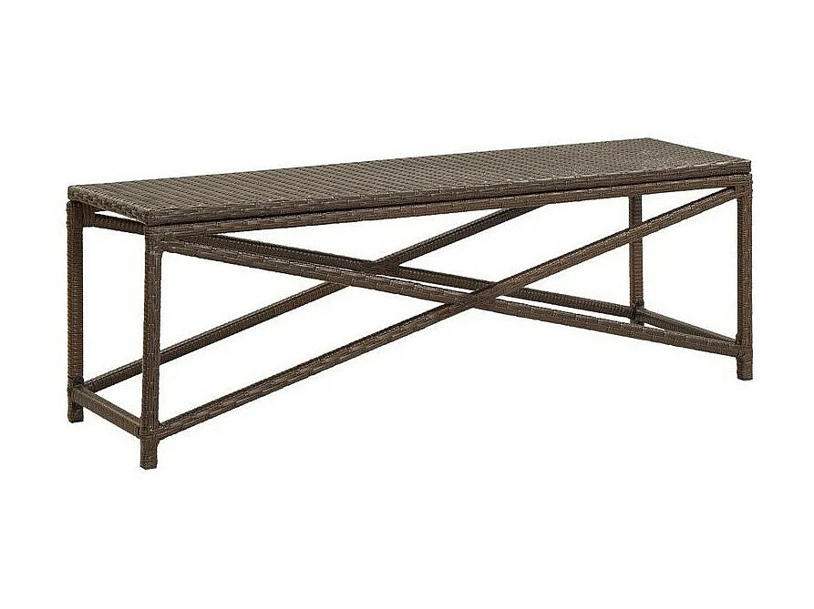 Banc de jardin résine tressée marron Adgi 120cm