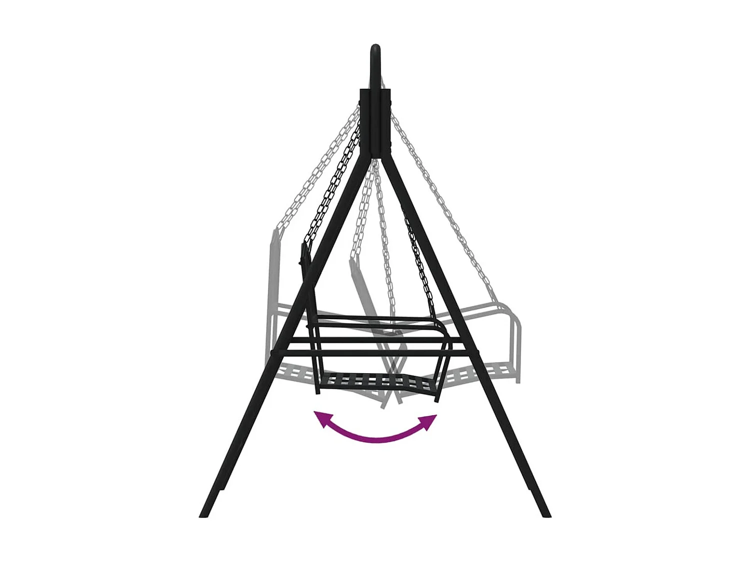 Balancelle 124cm Noir Acier