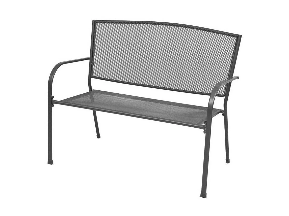 Banc de jardin métal et maille anthracite Reikish