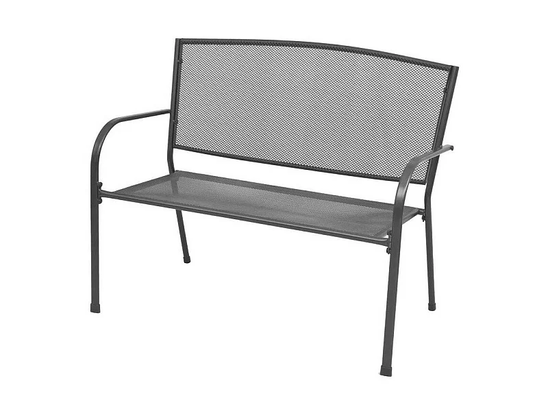 Banc de jardin métal et maille anthracite Reikish
