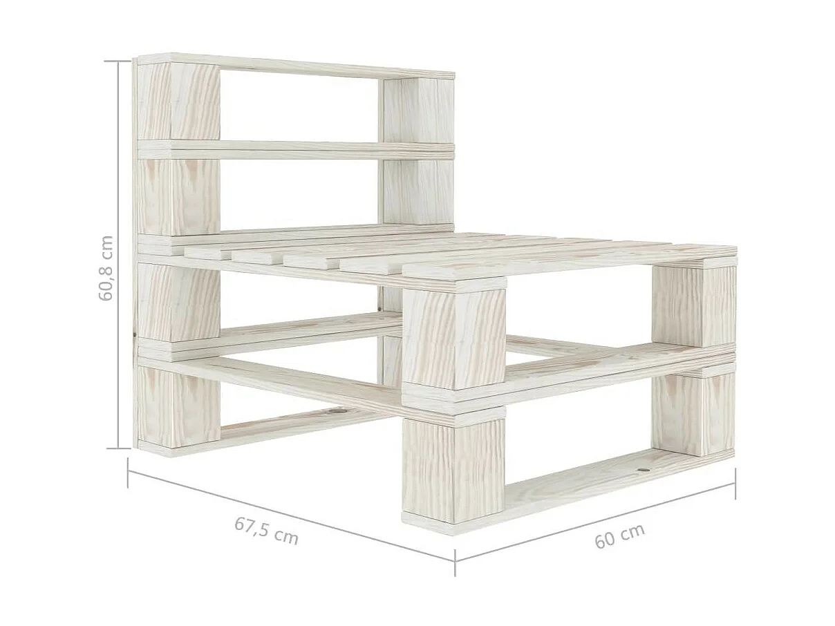 Canapé de milieu palette de jardin Bois Blanc