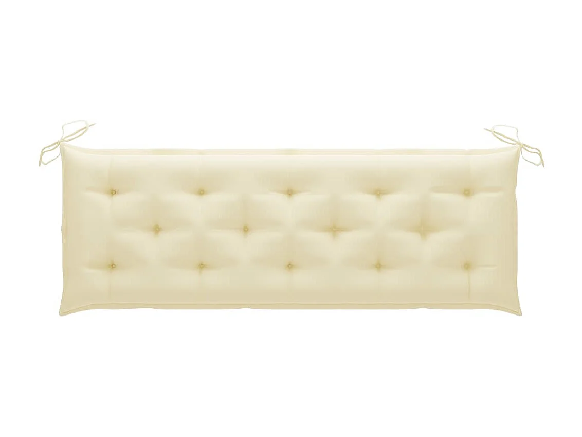 Banc de jardin empilable et coussin 159cm Bois de teck massif 8