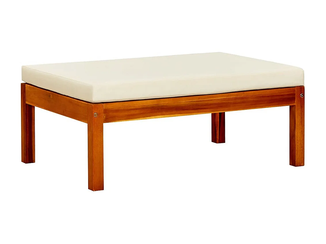 Banc de jardin avec table et repose-pieds Bois d'acacia solide