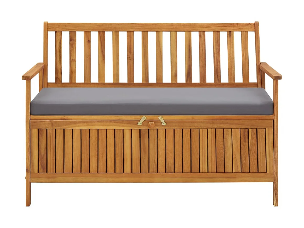 Banc de rangement de jardin 120cm Bois d'acacia solide 2