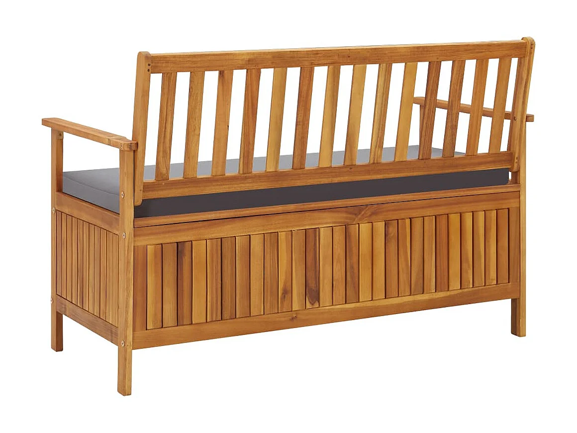 Banc de rangement de jardin 120cm Bois d'acacia solide 2