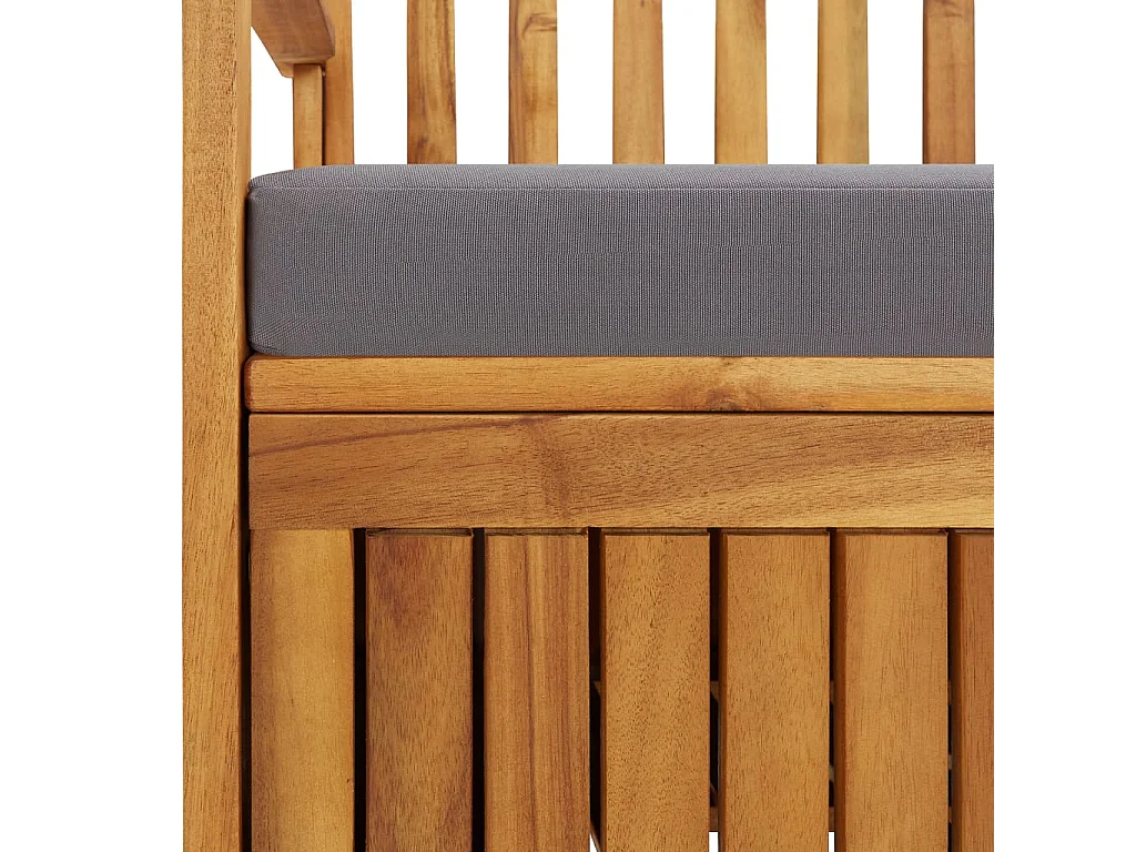 Banc de rangement de jardin 120cm Bois d'acacia solide 2