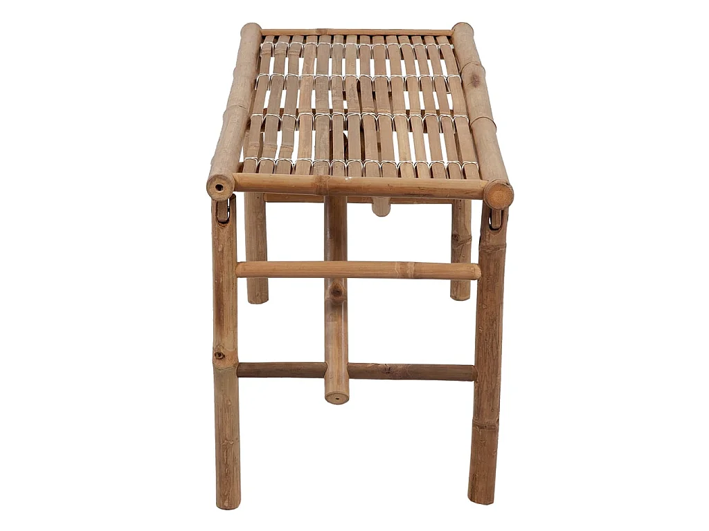 Banc de jardin pliable avec coussin 118cm Bambou 27