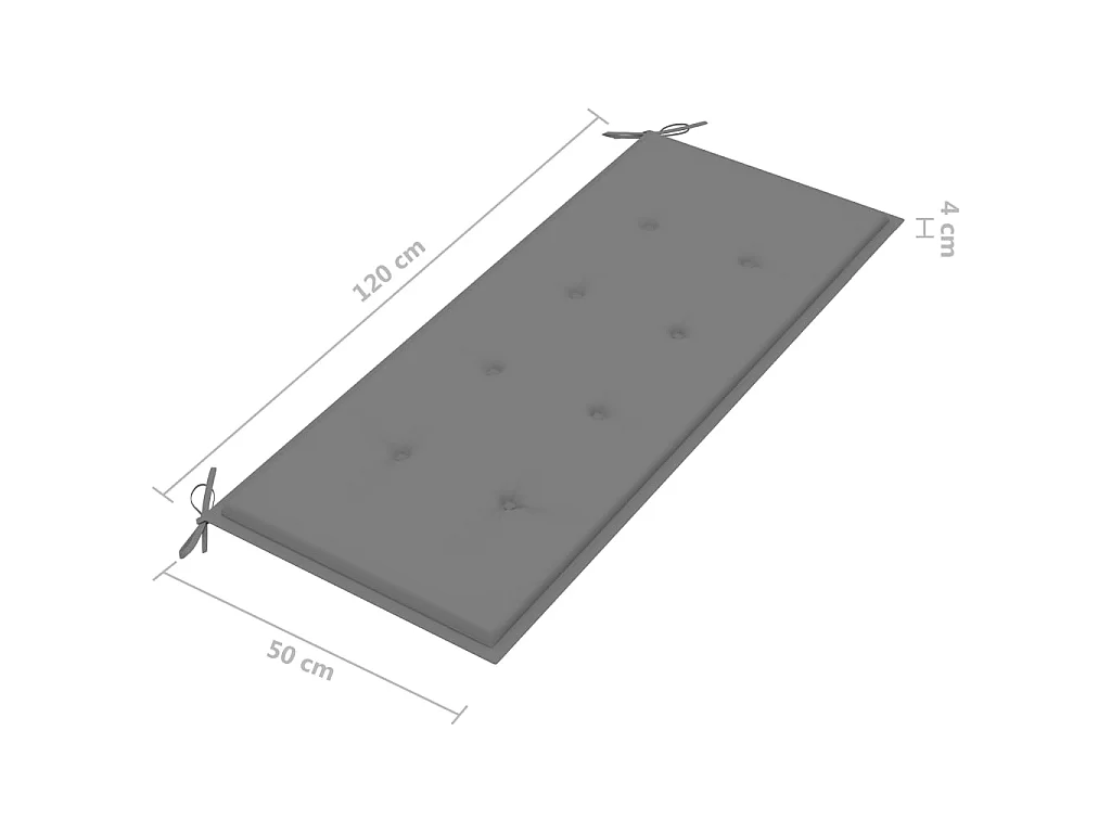 Banc de jardin pliable avec coussin 118cm Bambou 27