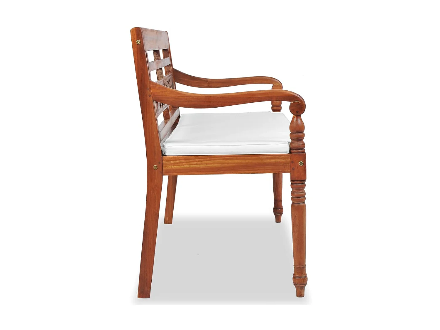 Banc Batavia avec coussins 120cm Teck