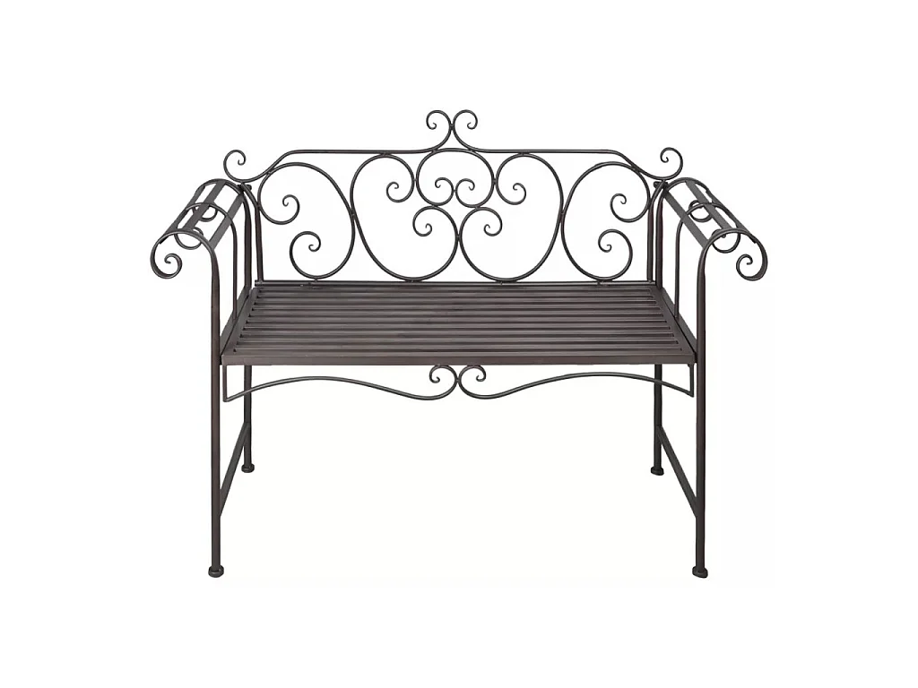 Banc de jardin 132cm Acier Antique Marron
