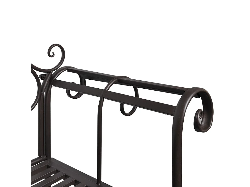 Banc de jardin 132cm Acier Antique Marron