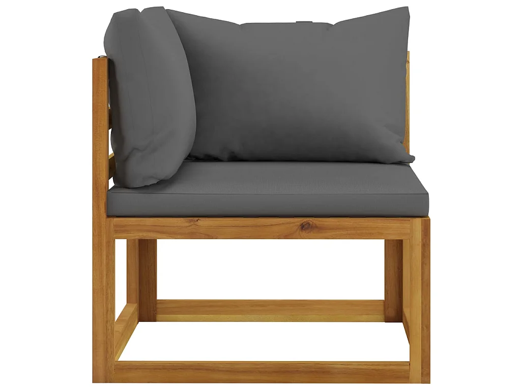 Banc de jardin à 2 places avec coussins gris foncé