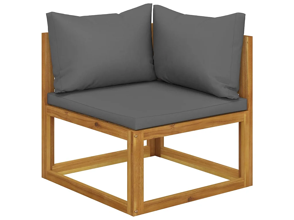 Banc de jardin à 2 places avec coussins gris foncé