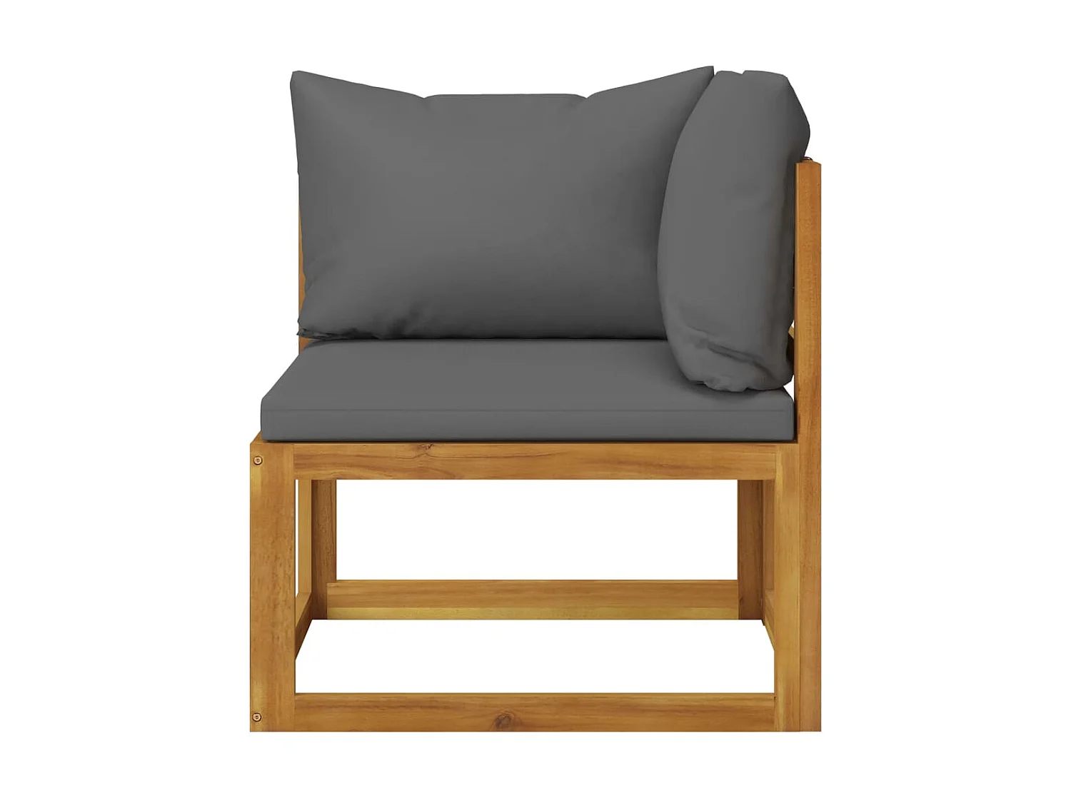 Banc de jardin à 2 places avec coussins gris foncé