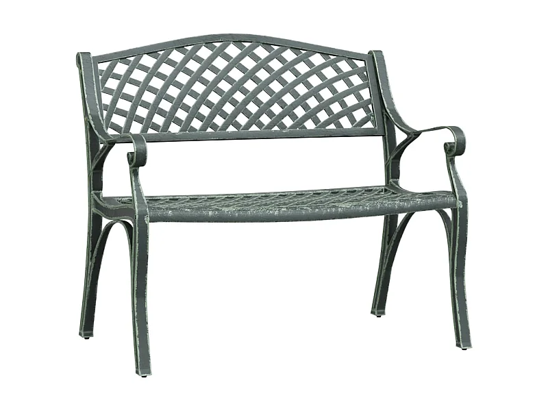 Banc de jardin 102cm Aluminium coulé Vert