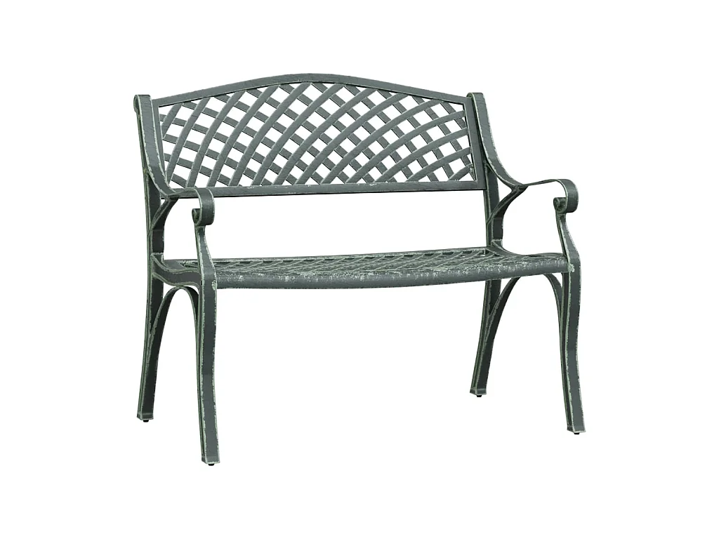 Banc de jardin 102cm Aluminium coulé Vert