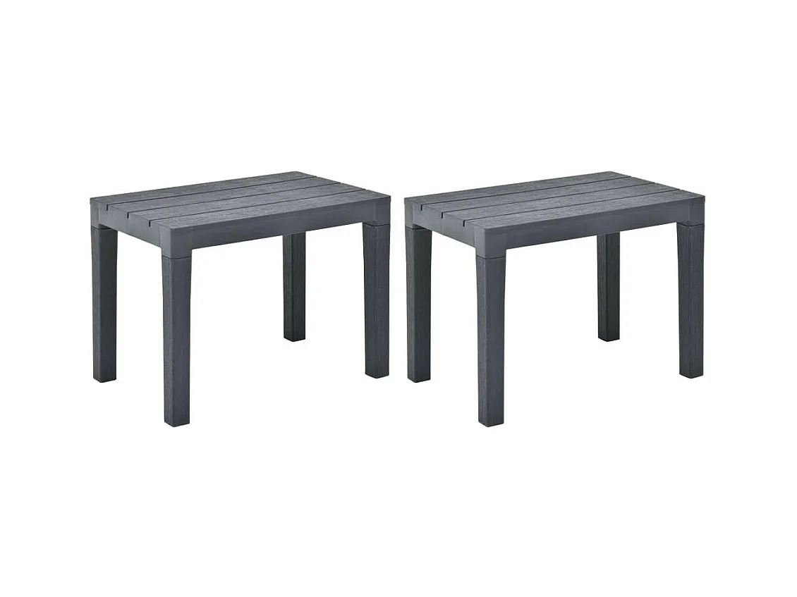 Bancs de jardin 2 pcs Anthracite Plastique