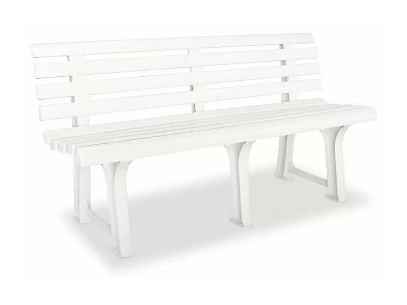 Banc de jardin plastique blanc Bouka