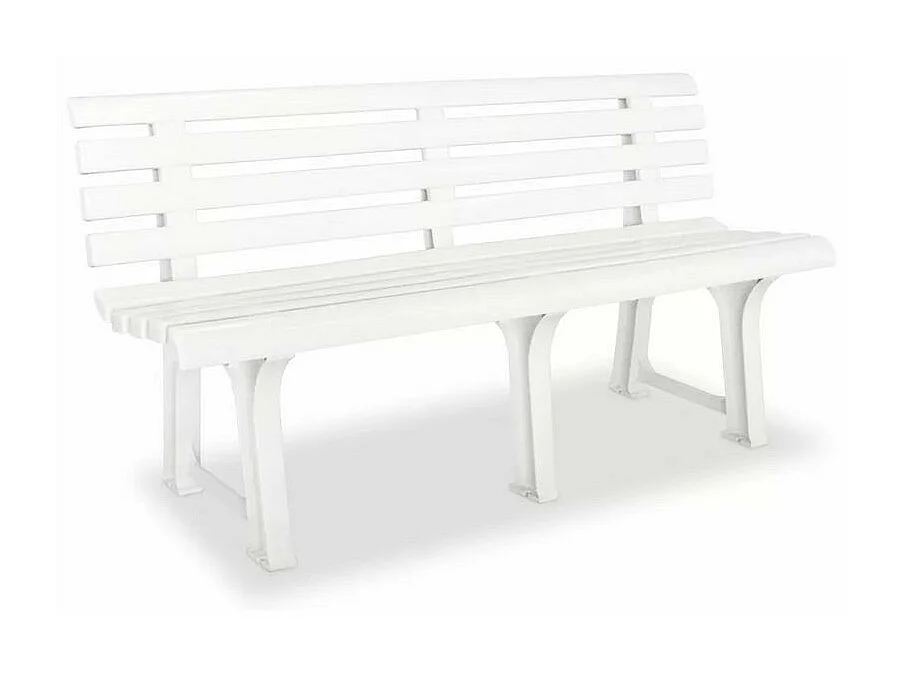 Banc de jardin plastique blanc Bouka