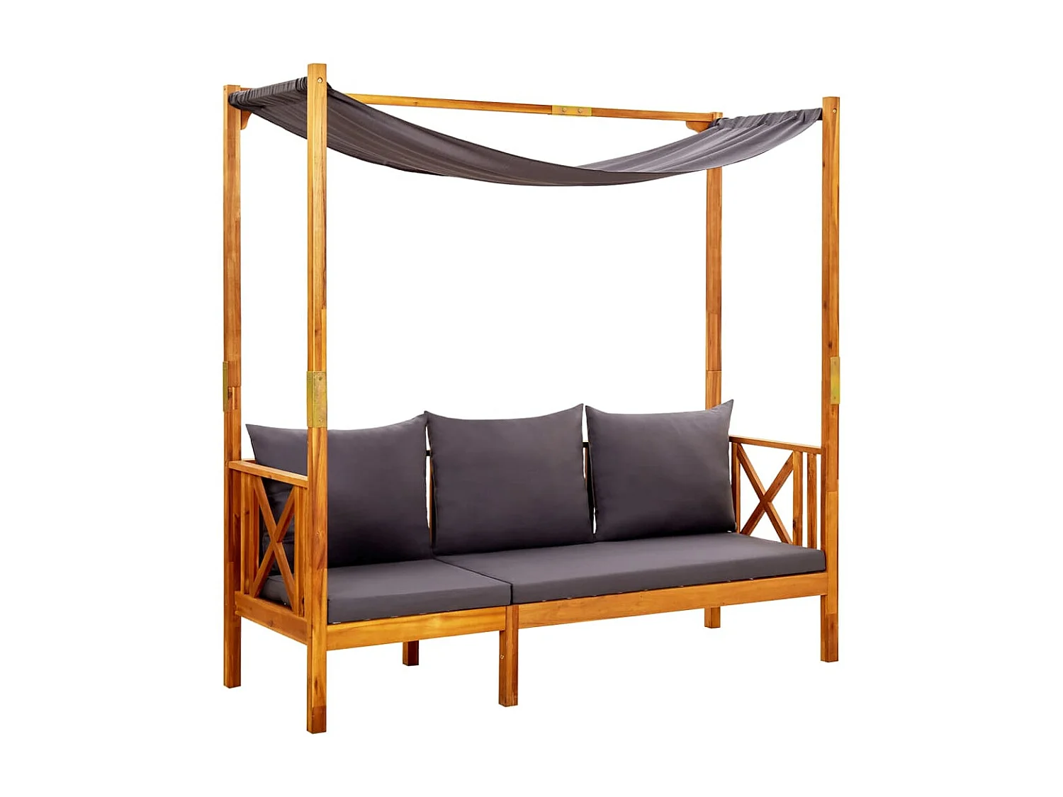 Banc de jardin avec table et repose-pieds Bois d'acacia solide 2