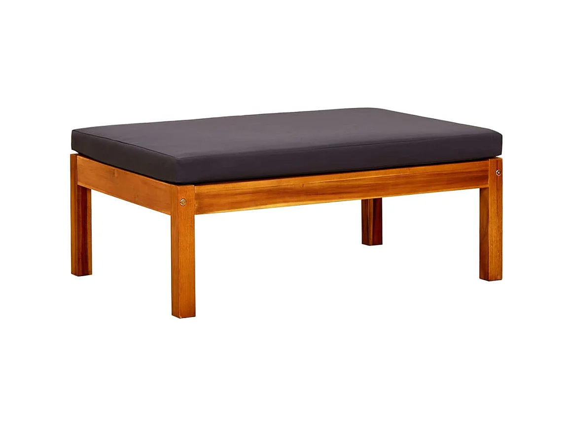 Banc de jardin avec table et repose-pieds Bois d'acacia solide 2