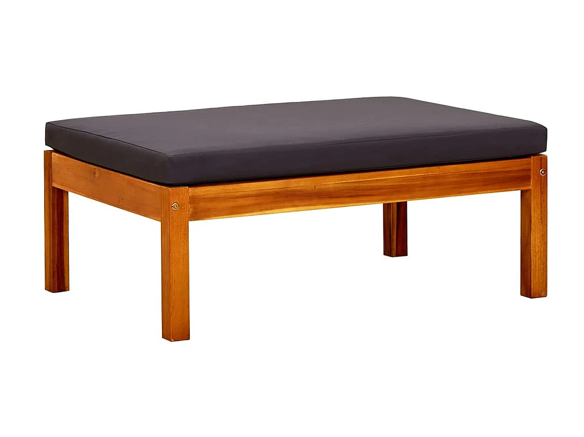 Banc de jardin avec table et repose-pieds Bois d'acacia solide 2