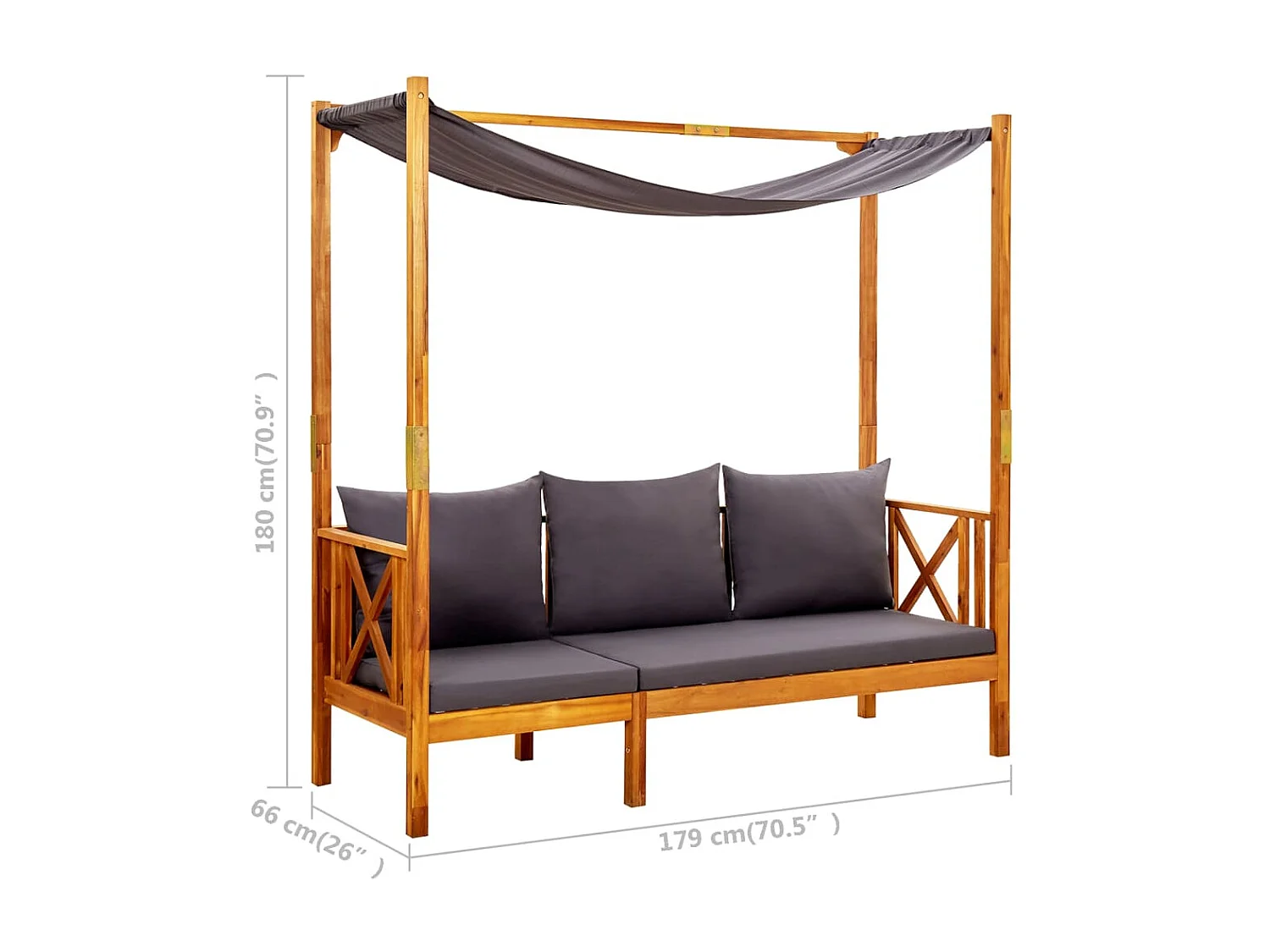 Banc de jardin avec table et repose-pieds Bois d'acacia solide 2