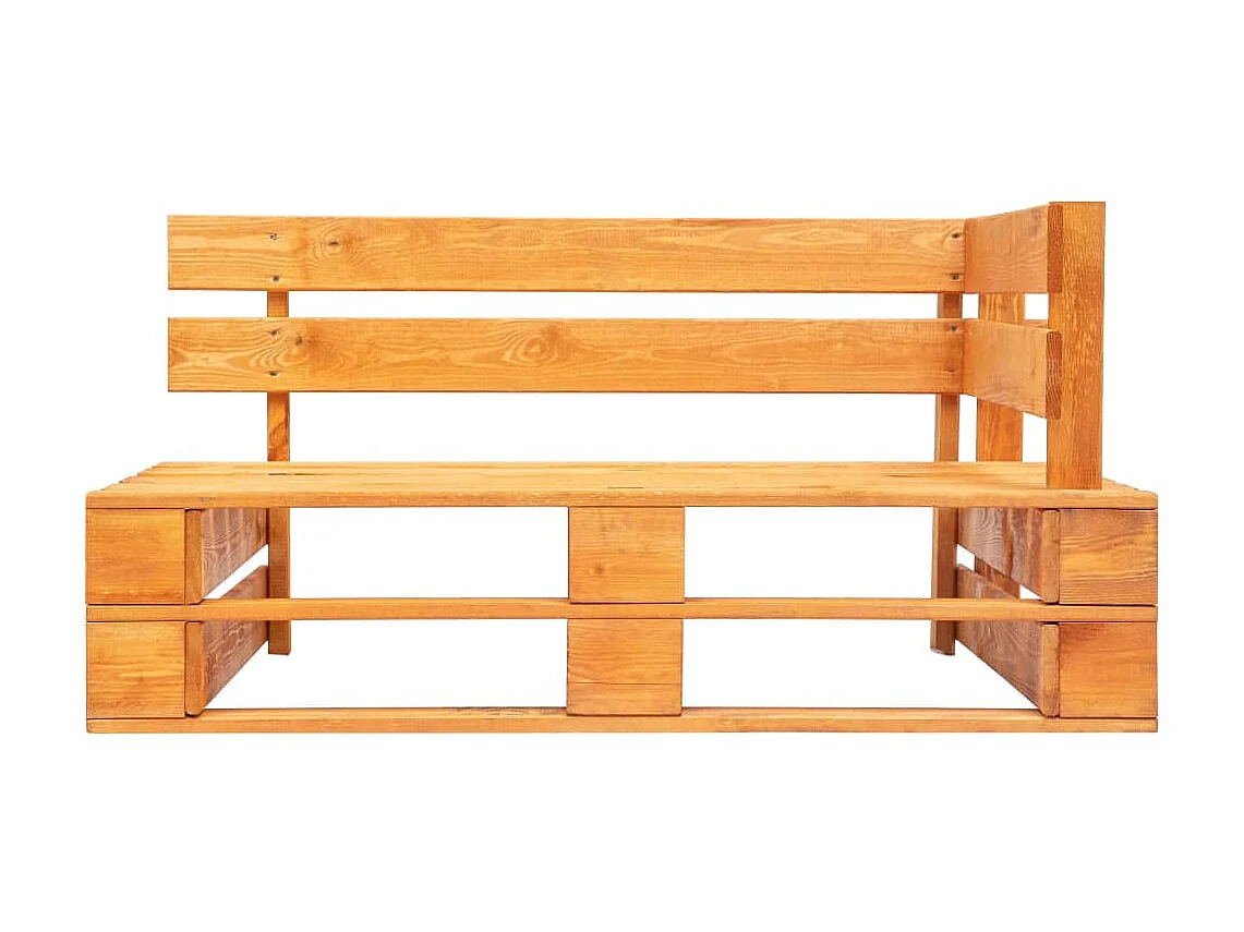 Banc palette d'angle de jardin Bois Marron miel