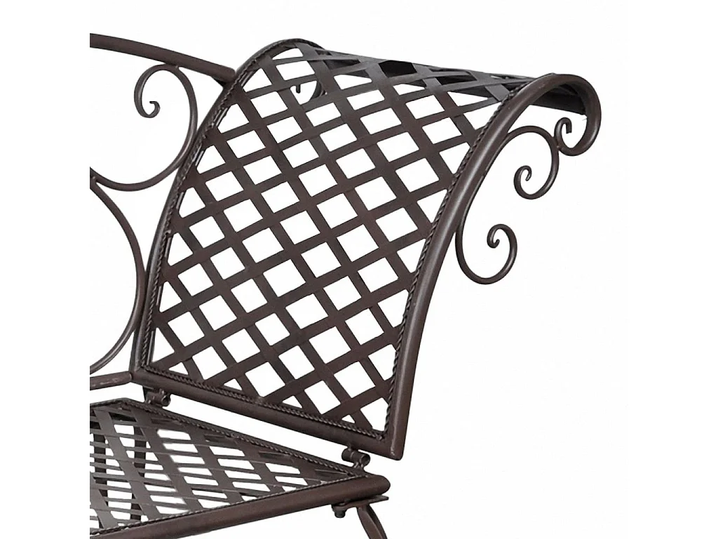 Chaise longue de jardin 128cm Acier Antique Marron