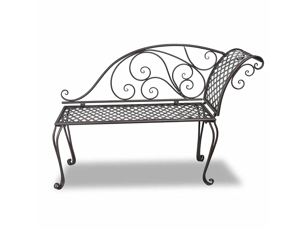 Chaise longue de jardin 128cm Acier Antique Marron