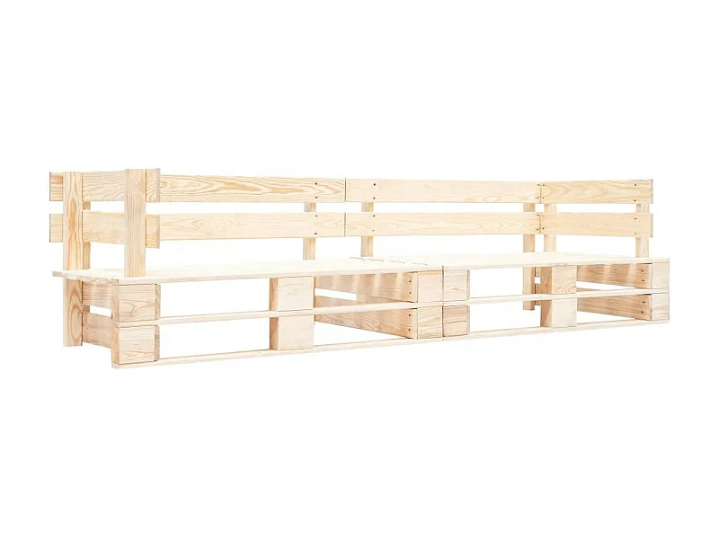 Canapé palette à 2 places de jardin Couleur naturelle de Bois