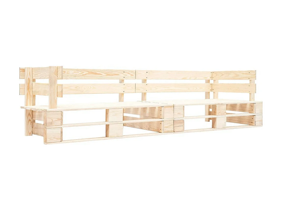 Canapé palette à 2 places de jardin Couleur naturelle de Bois