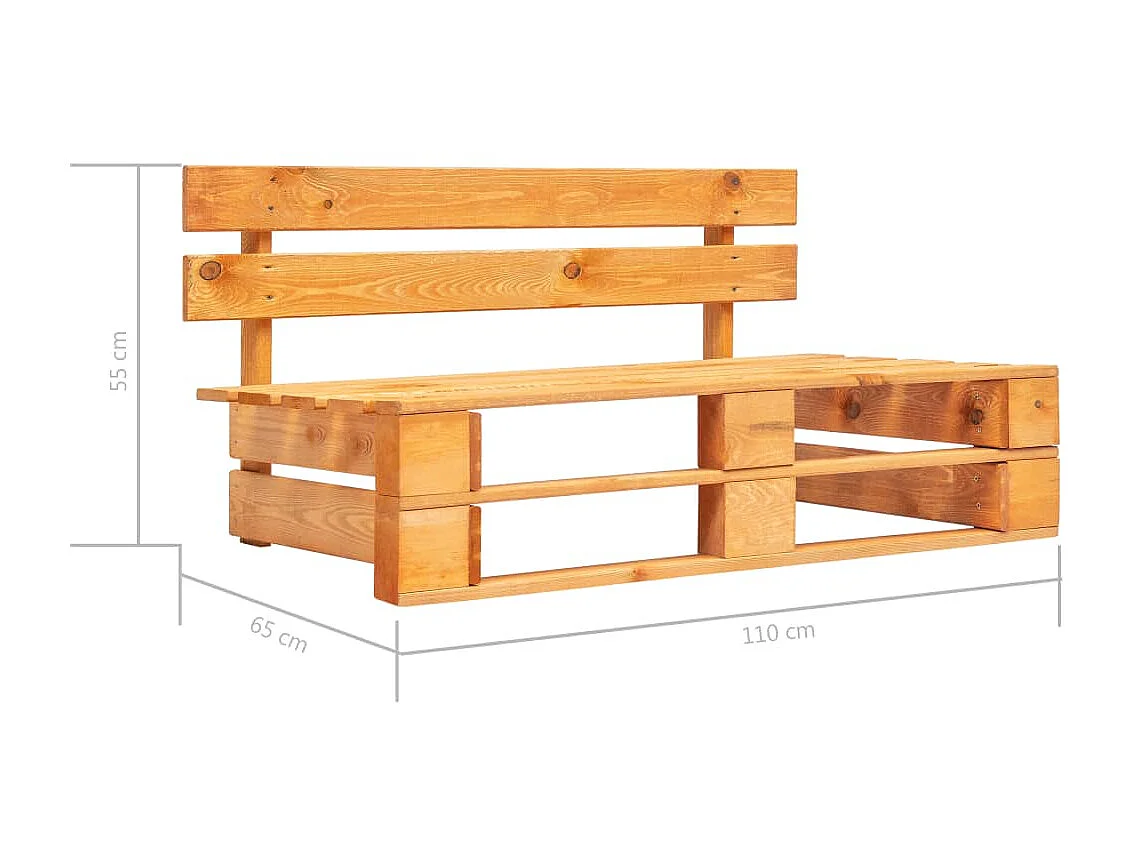 Banc palette de jardin Bois Marron miel