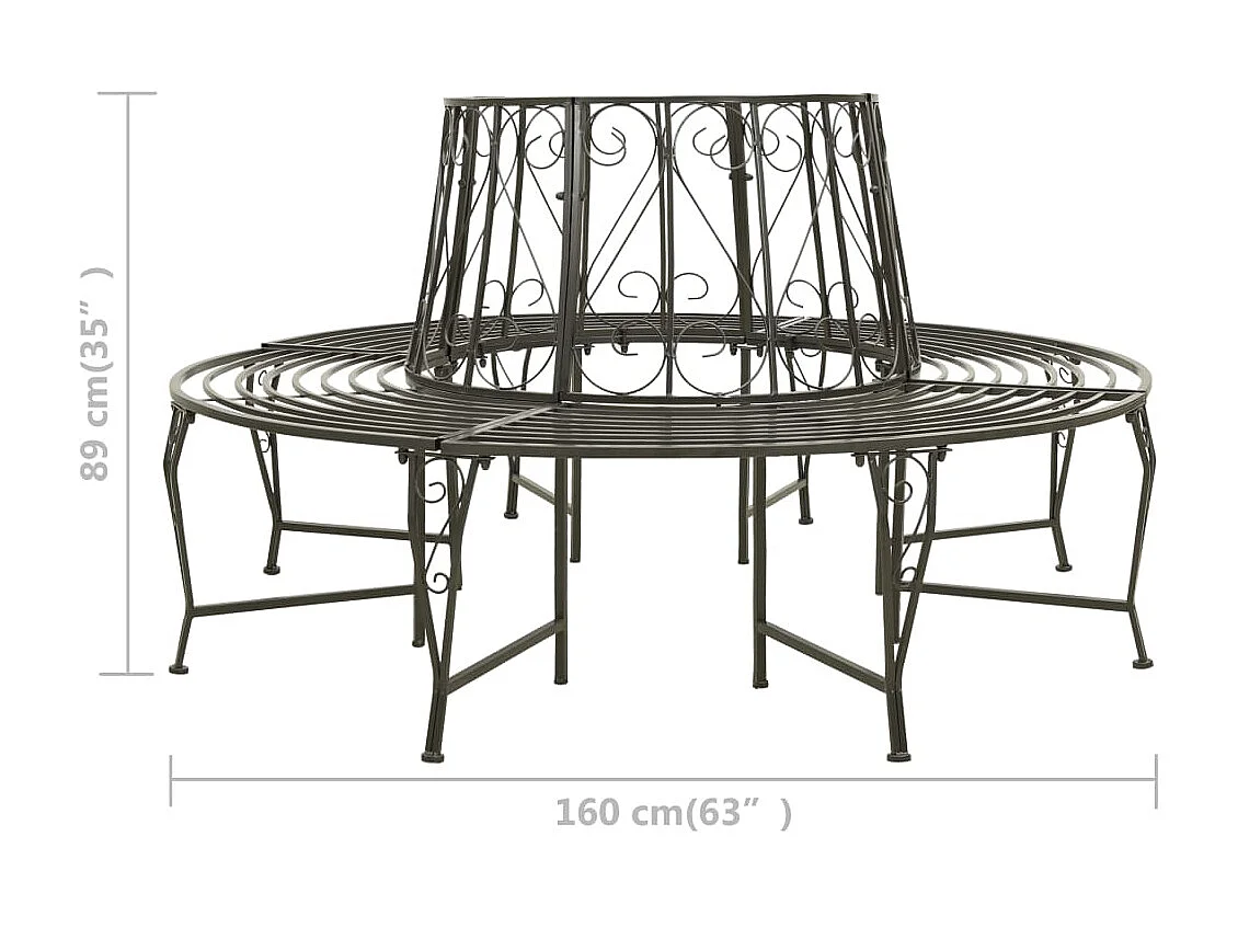 Banc circulaire de jardin 160cm Acier