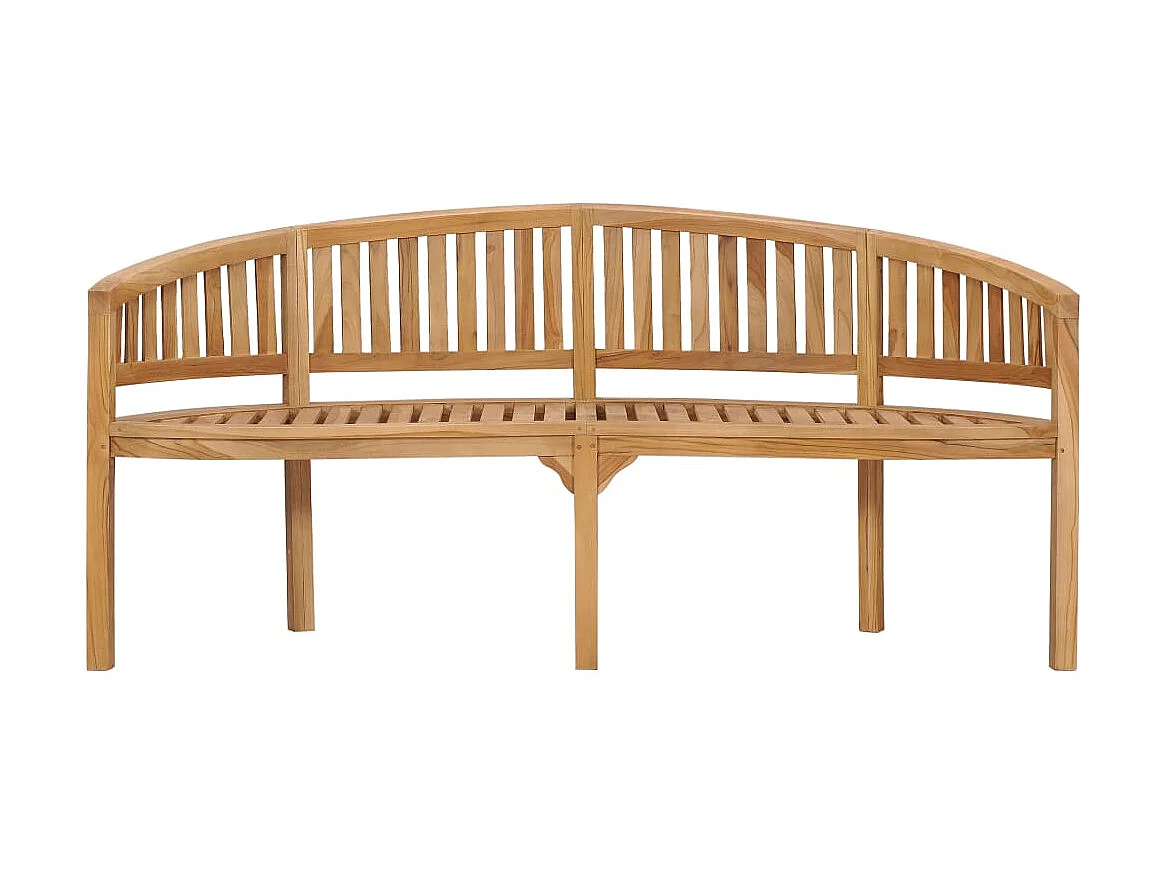 Banc de jardin en forme de banane 180cm Bois de teck solide