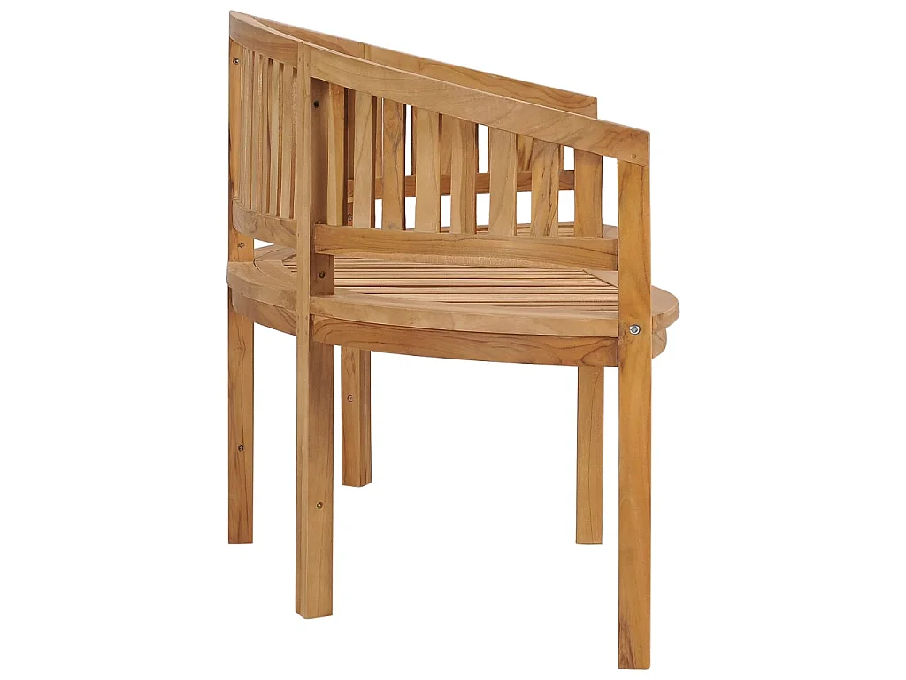 Banc de jardin en forme de banane 180cm Bois de teck solide