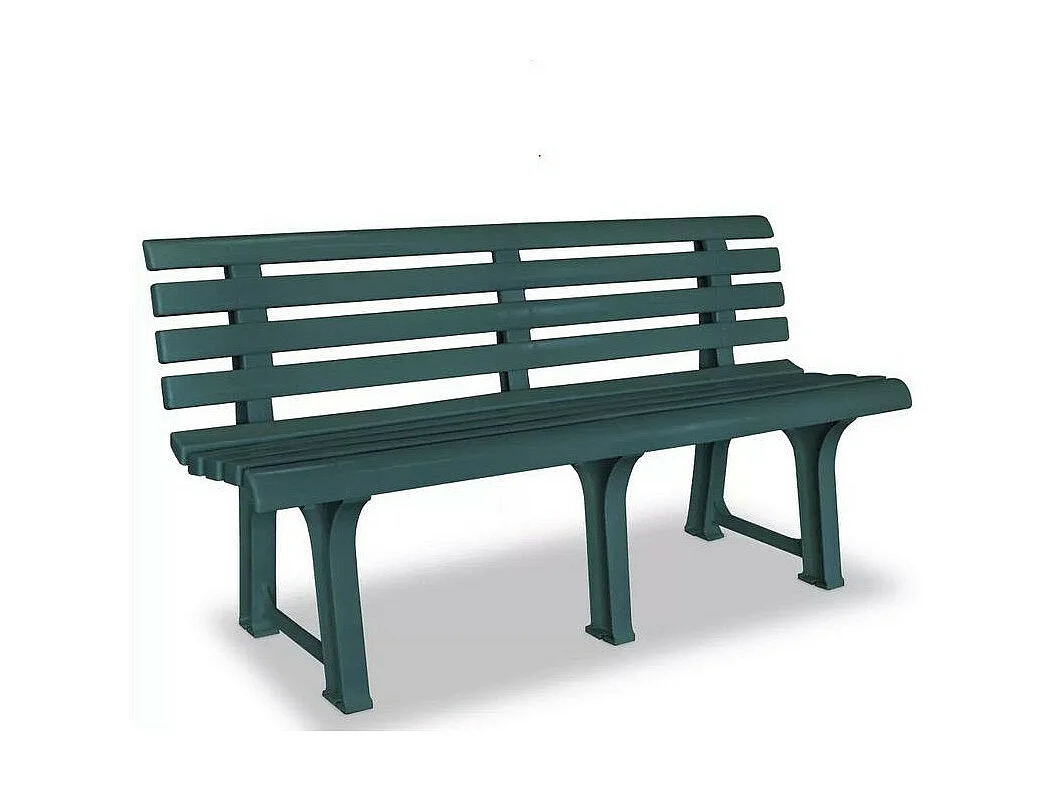Banc de jardin plastique vert Bouka