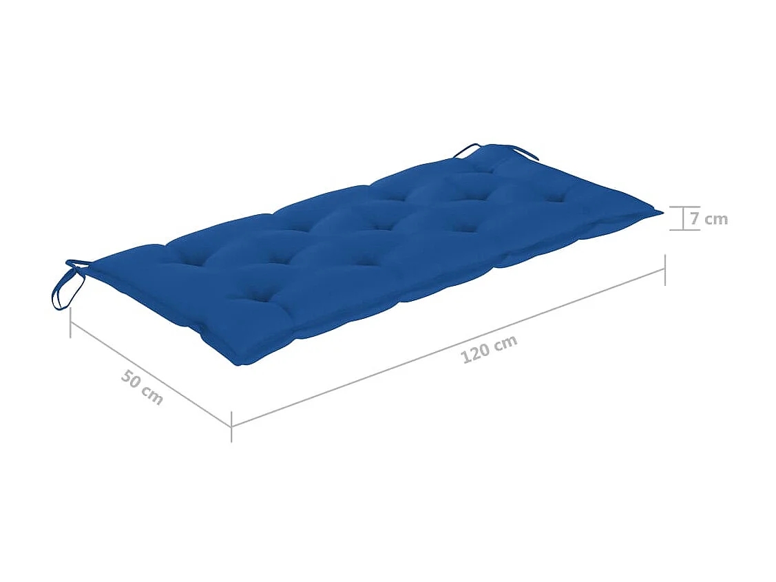 Banc de jardin pliable avec coussin 118cm Bambou 6