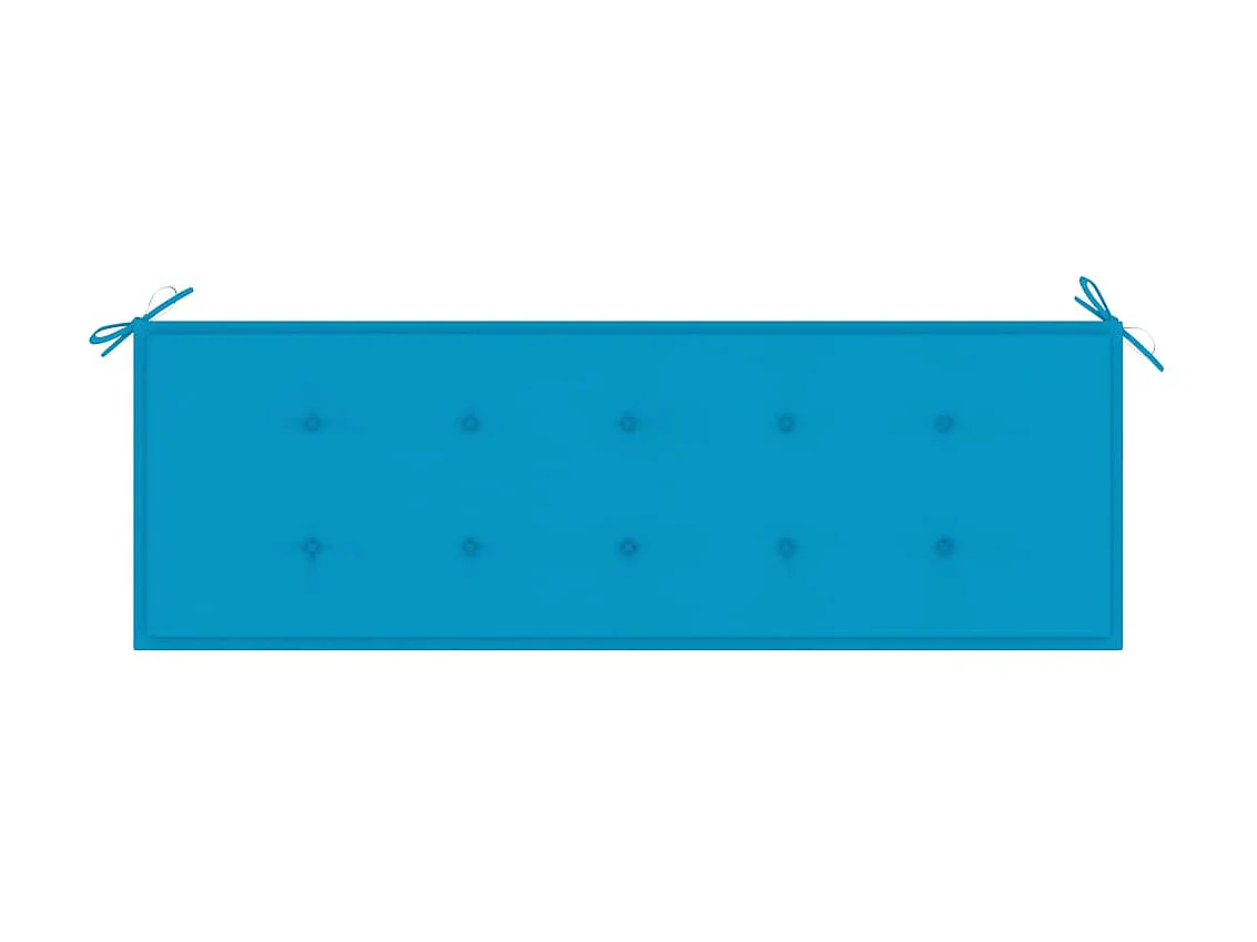 Banc de jardin empilable et coussin 159cm Bois de teck massif 16