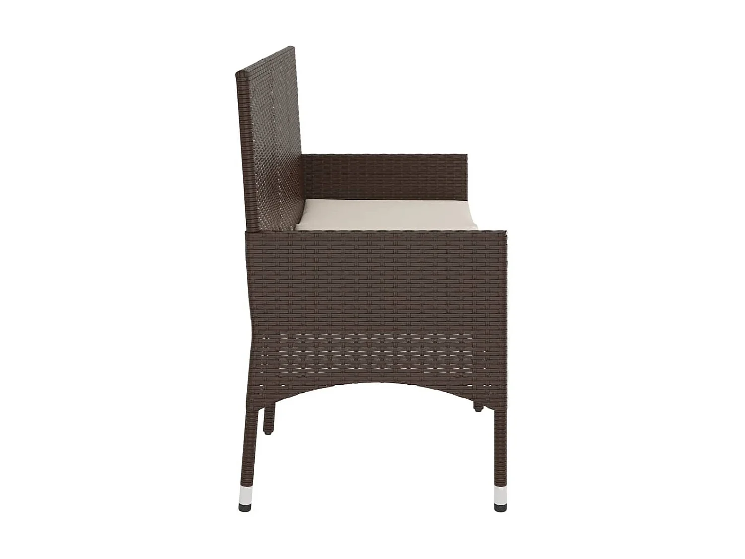 Banc de jardin à 3 places avec coussins Marron Résine tressée