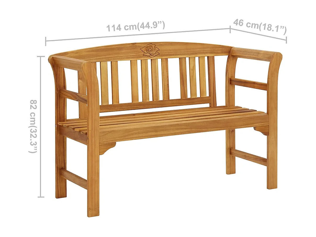 Banc de jardin 114cm Bois d'acacia solide