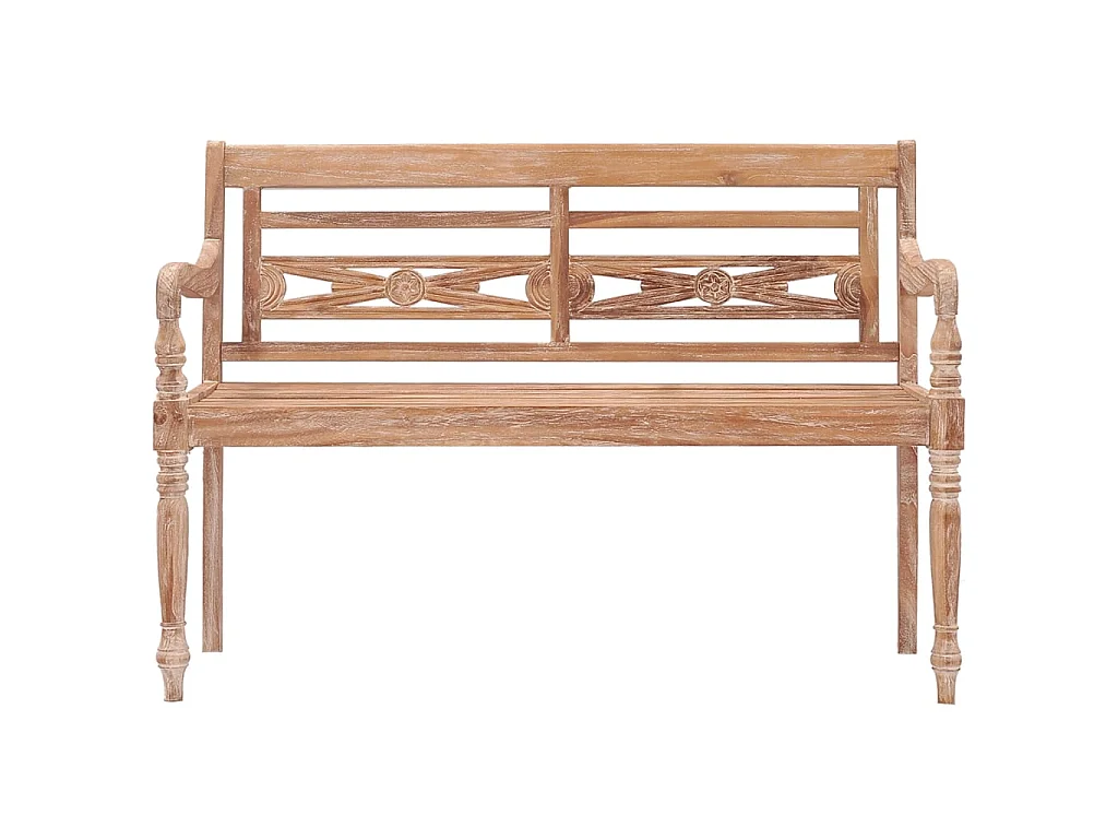 Banc Batavia 120cm Huilé en blanc Bois de teck solide