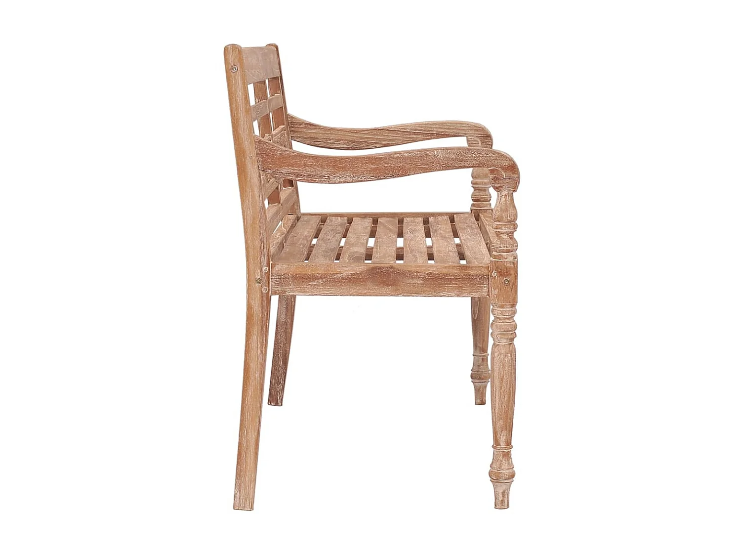 Banc Batavia 120cm Huilé en blanc Bois de teck solide