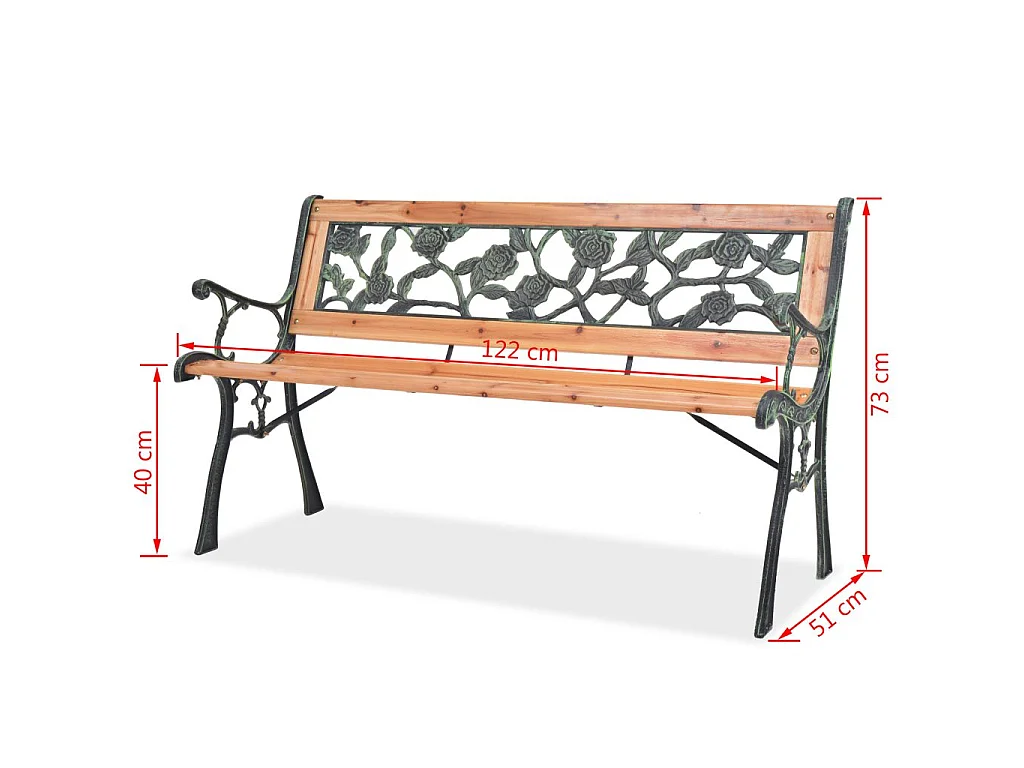 Banc de jardin 122cm Bois