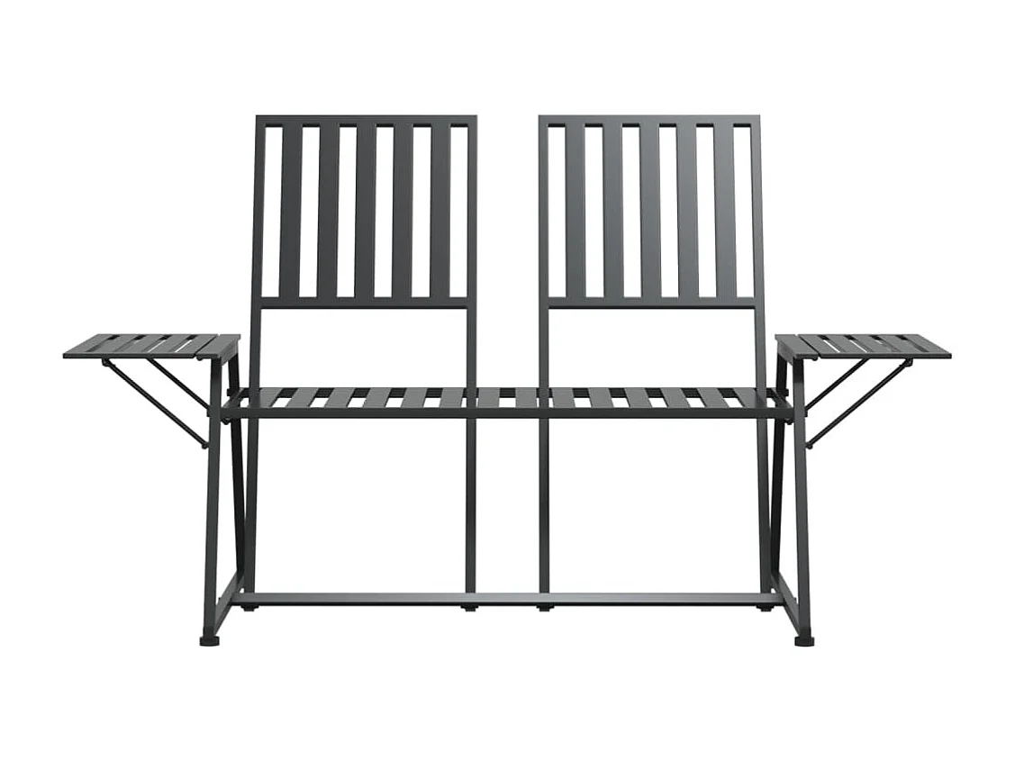 Banc de jardin 2 places 165cm Noir Acier