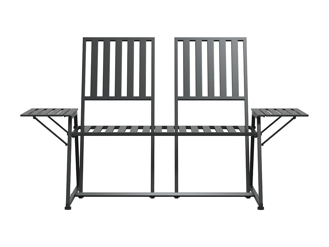 Banc de jardin 2 places 165cm Noir Acier
